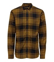Only & Sons Brown Check Long Sleeve Shirt